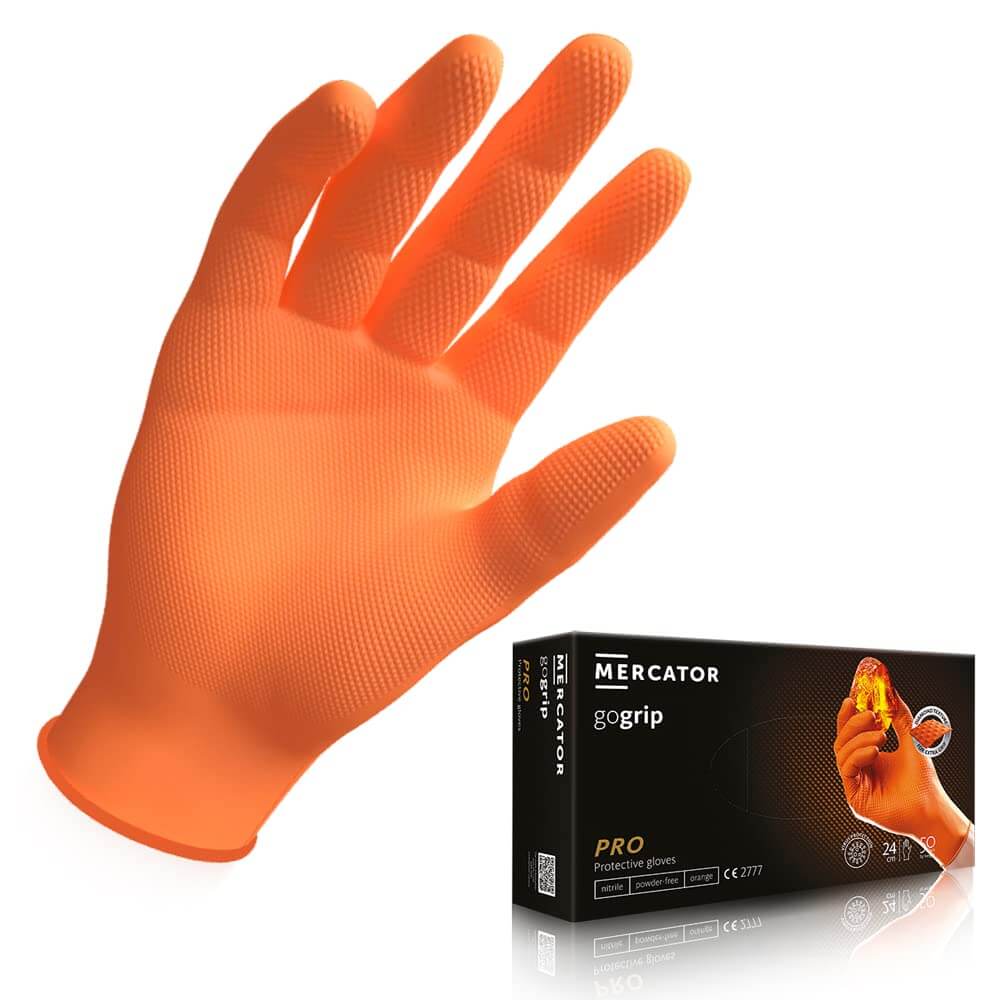 Orange glove and Mercator gogrip box