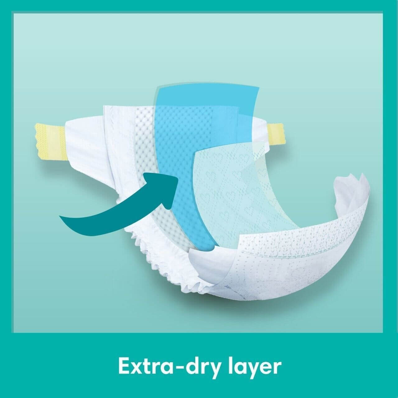 Diaper with an extra-dry layer