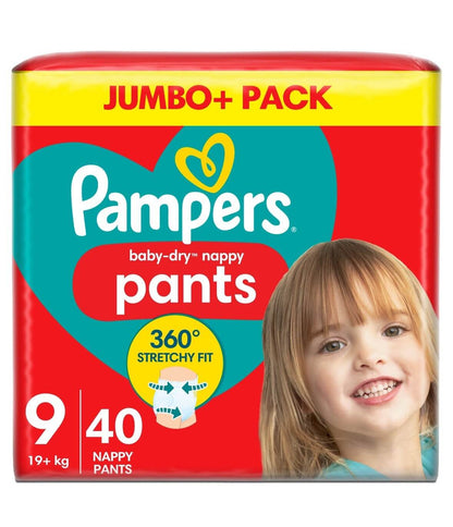 Pampers baby-dry nappy pants size 9